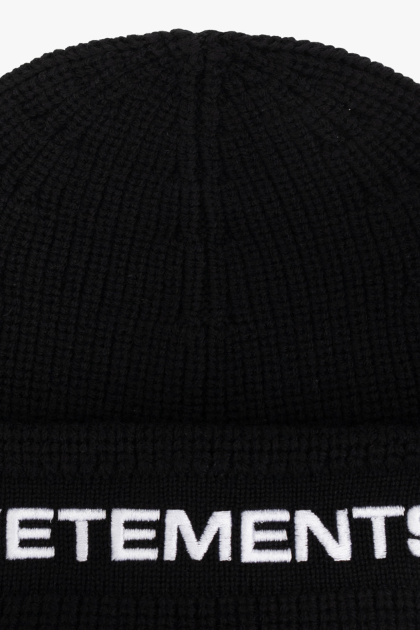 Black Beanie with logo VETEMENTS - Mixed material upper with brown basalt  suede toe cap - VbjdevelopmentsShops Canada